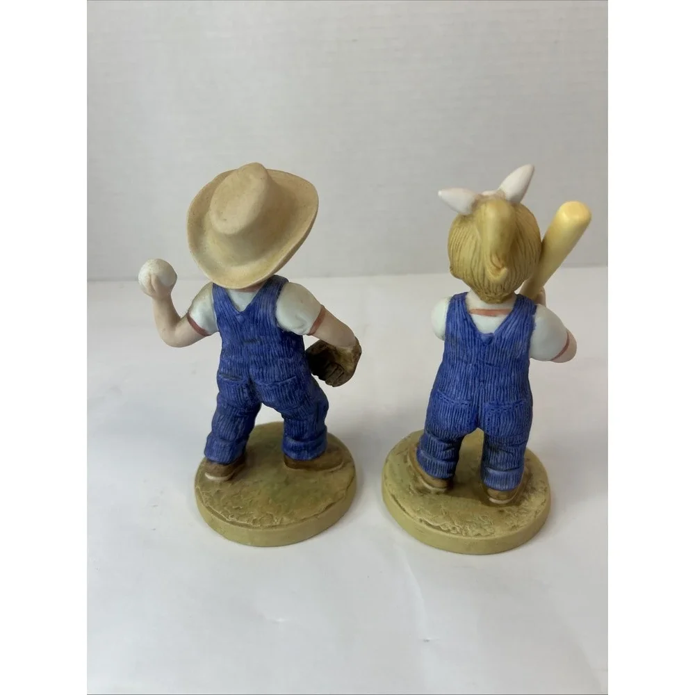 Denim Days LET'S PLAY BALL Danny Debbie Figurine 1522 Vintage No Box - No Tag